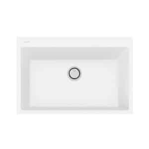 Tarja Singola Grande 76x50x20 + llave mod Tevere 31 cm color blanco
