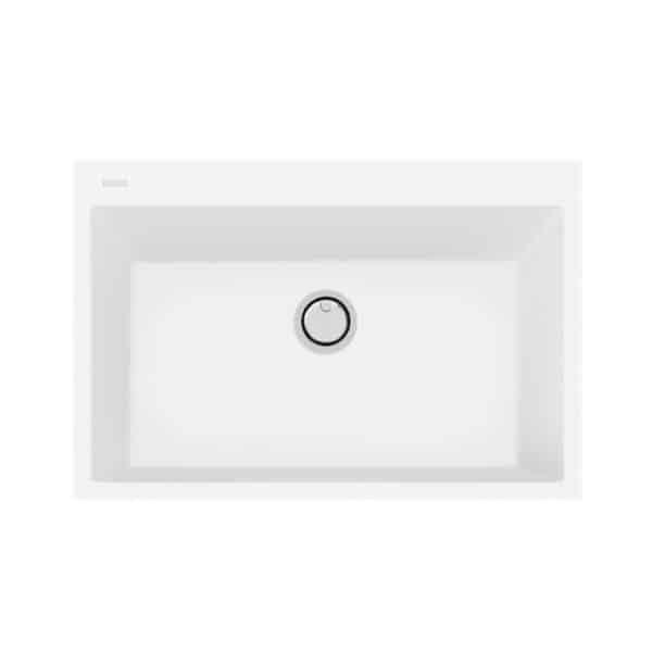 Tarja Singola Grande 76x50x20 + llave mod Tevere 31 cm color blanco