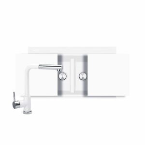 Tarja Lusso 86x51x23.5 + llave mod Tevere 31 cm color blanco