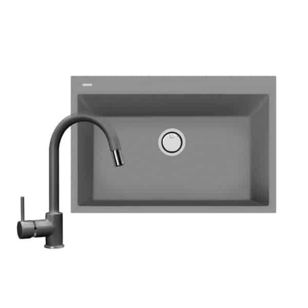 Tarja Singola Massima 84x50x25 + llave mod Como extraíble 33 cm