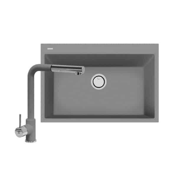Tarja Singola Massima 84x50x25 + llave mod Tevere extraíble 31 cm
